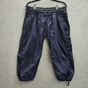 Lululemon Women Activewear Pants 10 Blue Dance Studio Crop 18" Inseam Logo